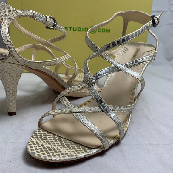 Max Studio Nuance Silver Snake 11 Strappy Snake - Picture 1 of 8